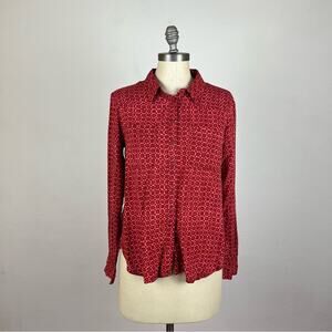 Anthropologie Holding Horses Red Patterned Button Down